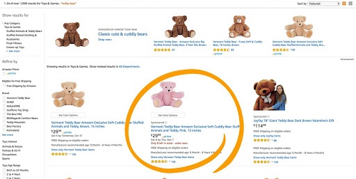 Amazon sponsored product example