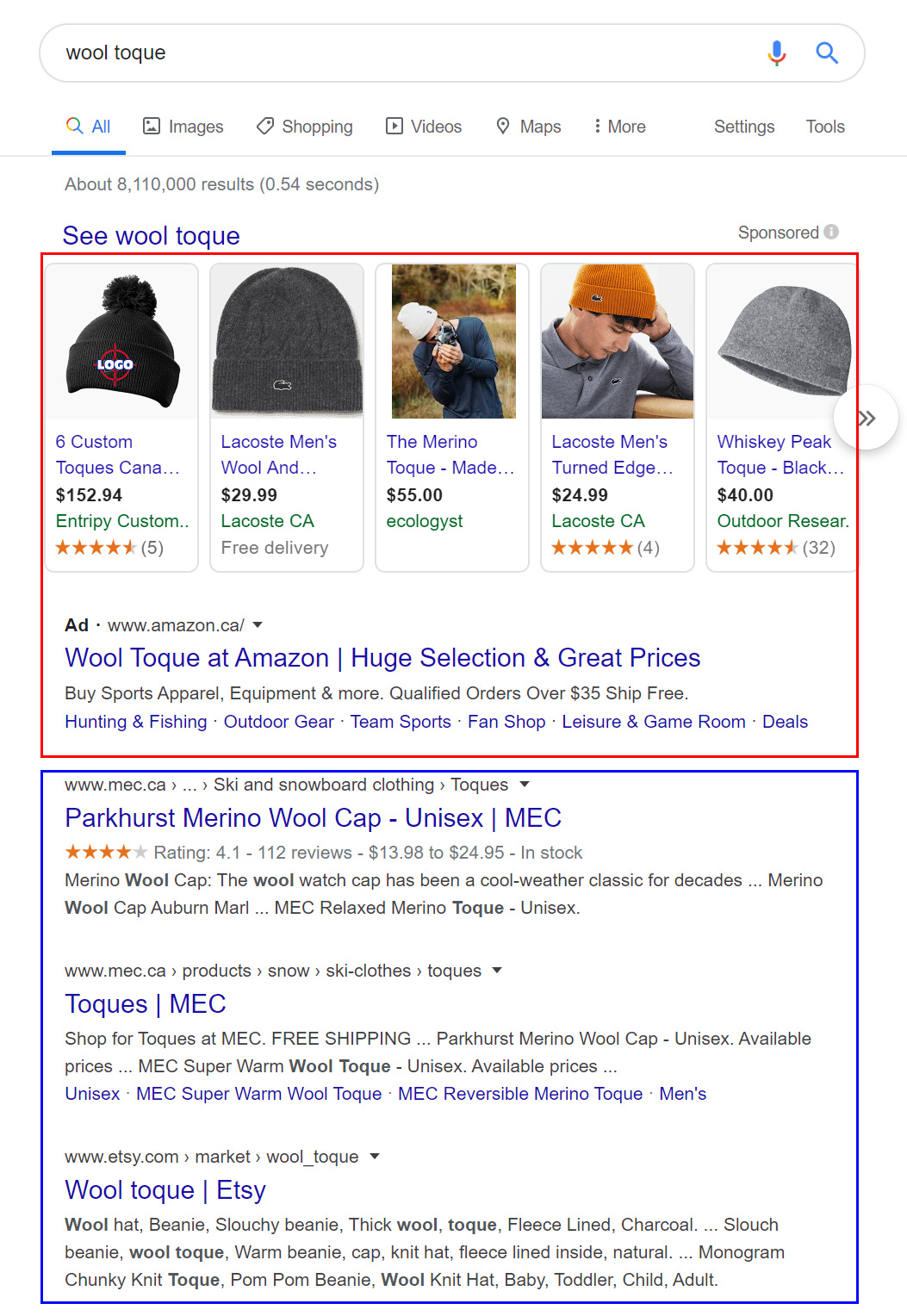The difference between SEO and PPC in Google search results