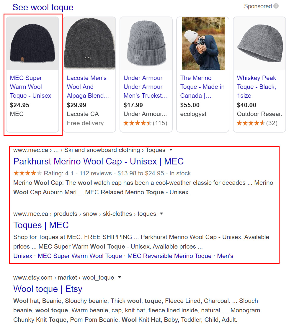 SEO and PPC working together in Google search results