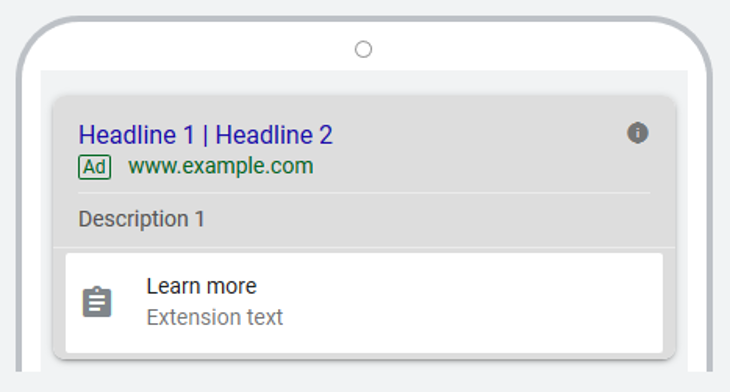 Screenshot of Google Ad lead form Extension