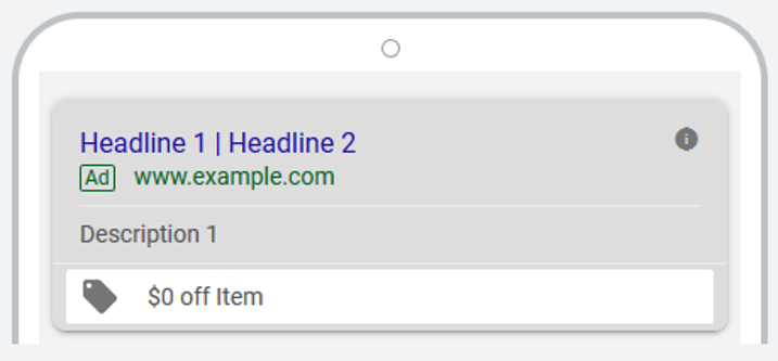 Screenshot of a Google Ad promotion extension